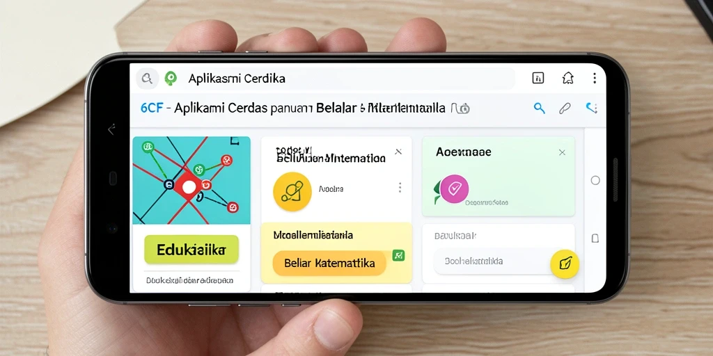 Tampilan antarmuka aplikasi Belajar Matematika yang menarik dan interaktif.
