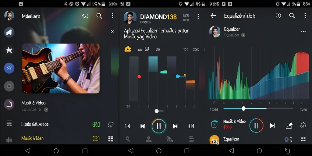 Tampilan antarmuka aplikasi <strong>DIAMOND138</strong> yang intuitif dan fitur Equalizer yang lengkap.
