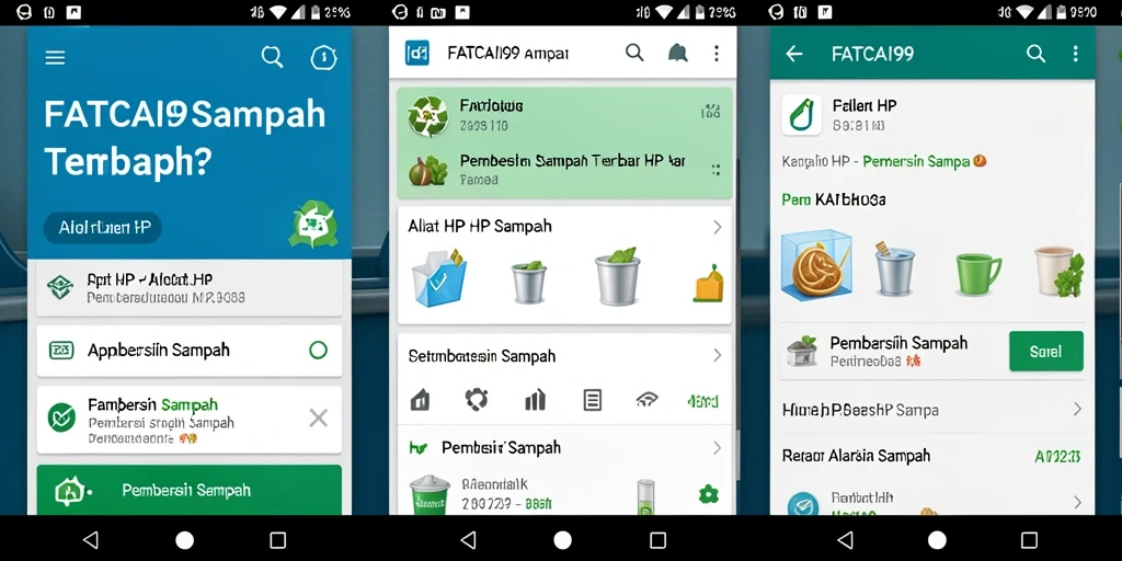 Tampilan antarmuka FATCAI99 yang sederhana dan fungsional untuk Pembersih Sampah.