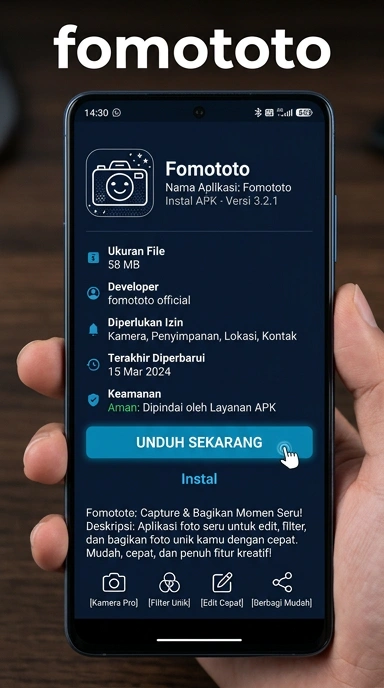 Tampilan halaman APK fomototo
