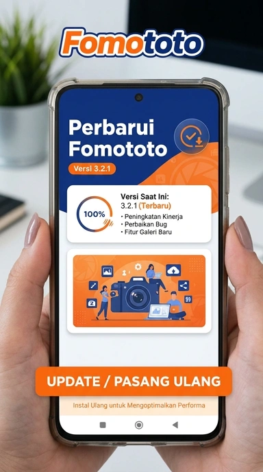 Tampilan riwayat versi fomototo